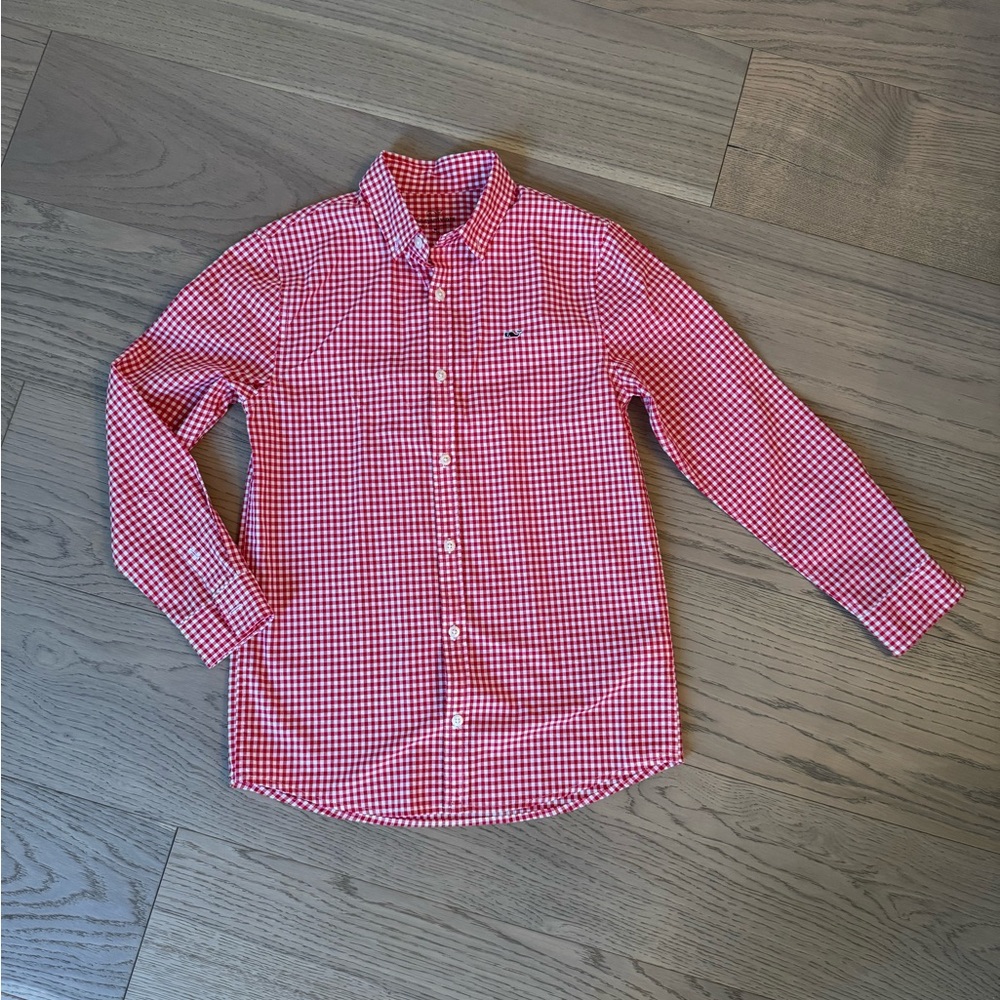 Vineyard Vines Boys Cotton Performance Gingham Button down
